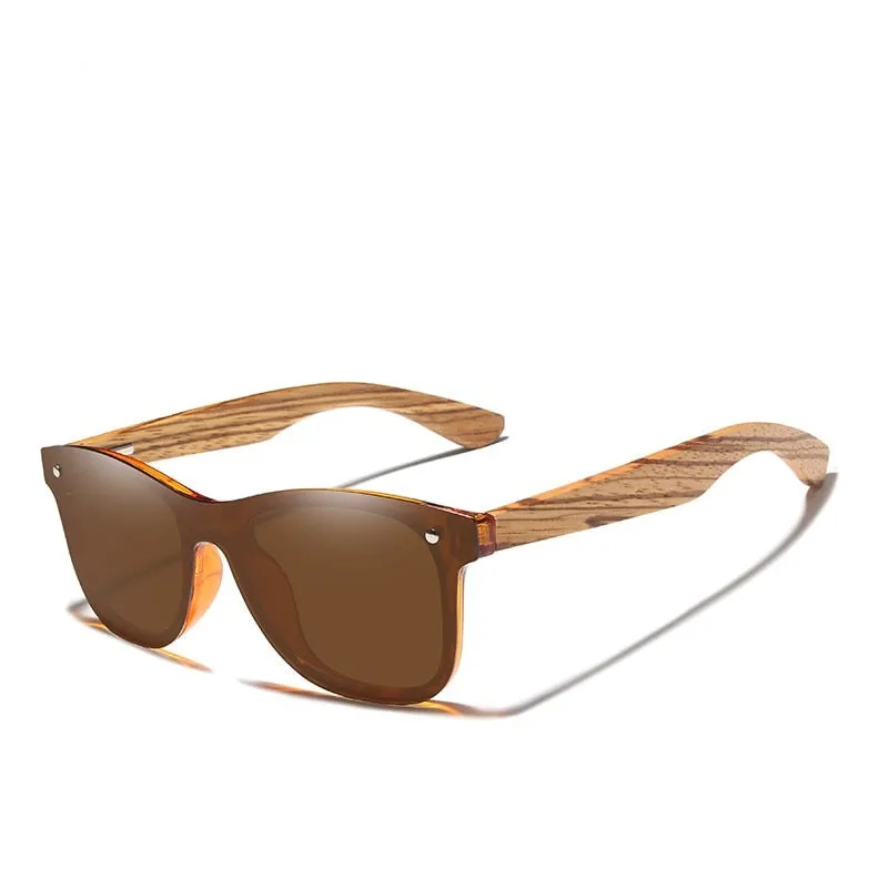 West Louis™ Wooden Frame Mirror Flat Lens Eyewear Sunglasses