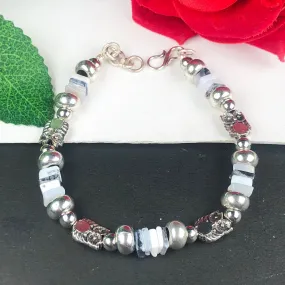 White Dendrite Opal Healing Bracelet