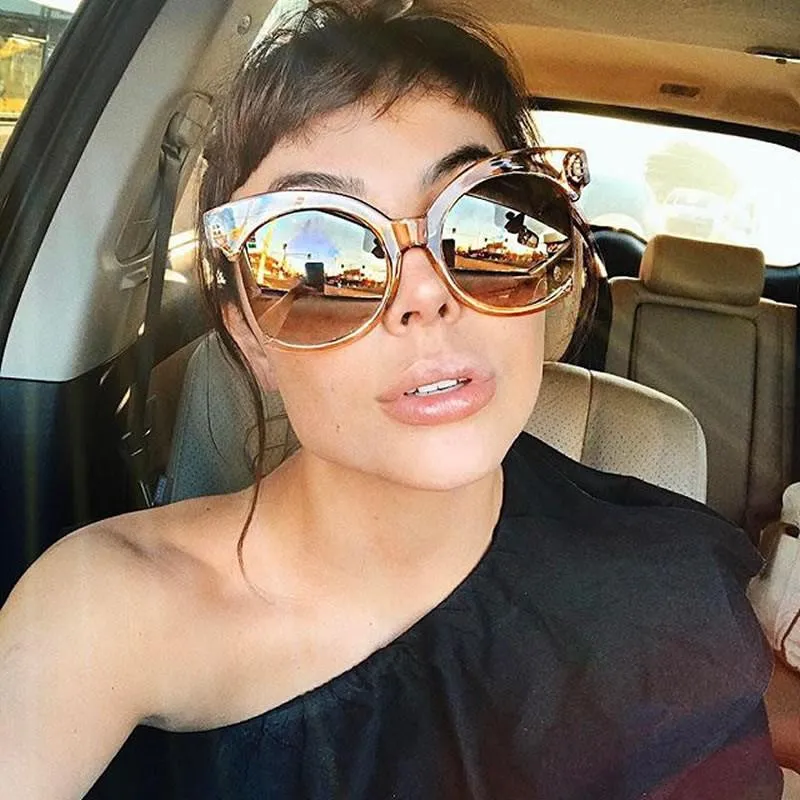 Women's Oversize Side Cut Transparent Sunglasses A492