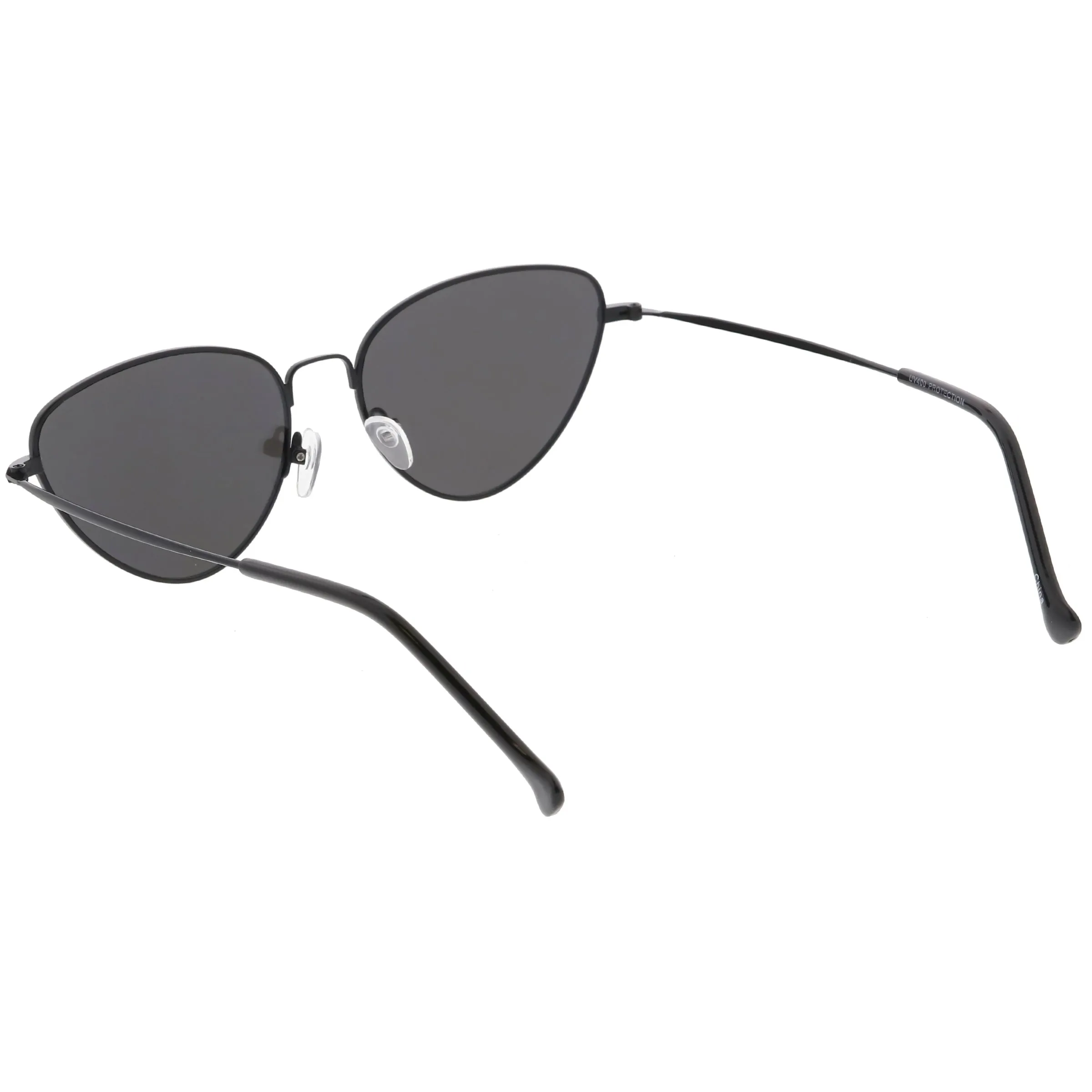 Women's Retro Thin Frame Metal Mirrored Flat Lens Sunglasses C601