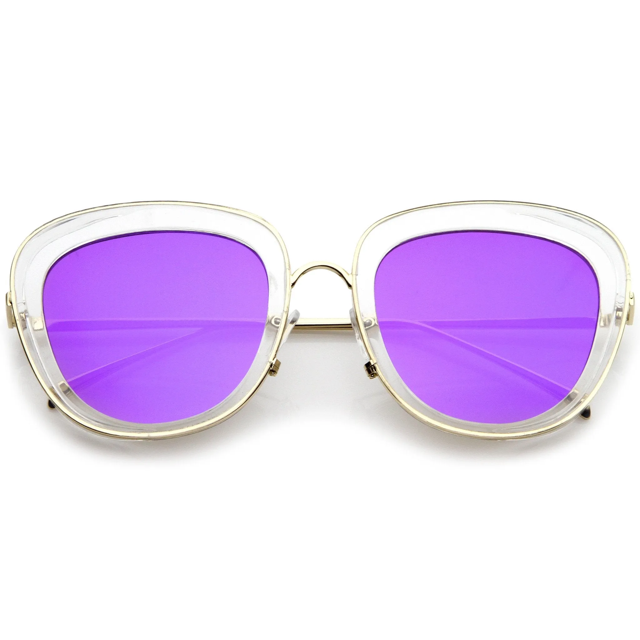 Women's Transparent Mirrored Lens Cat Eye Sunglasses A775