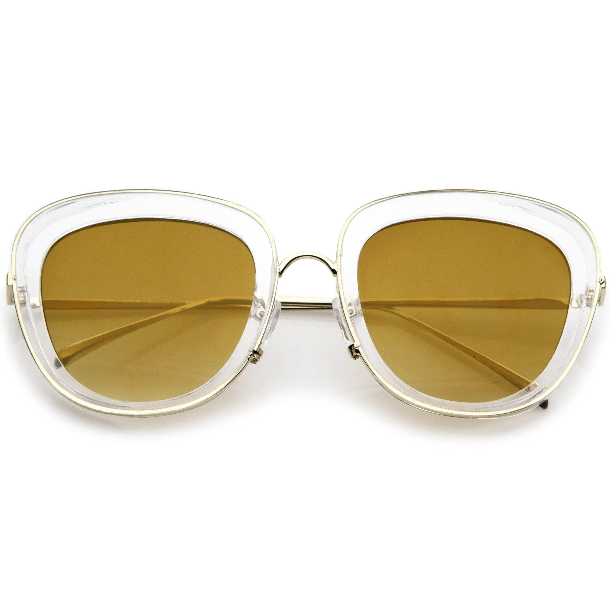 Women's Transparent Mirrored Lens Cat Eye Sunglasses A775