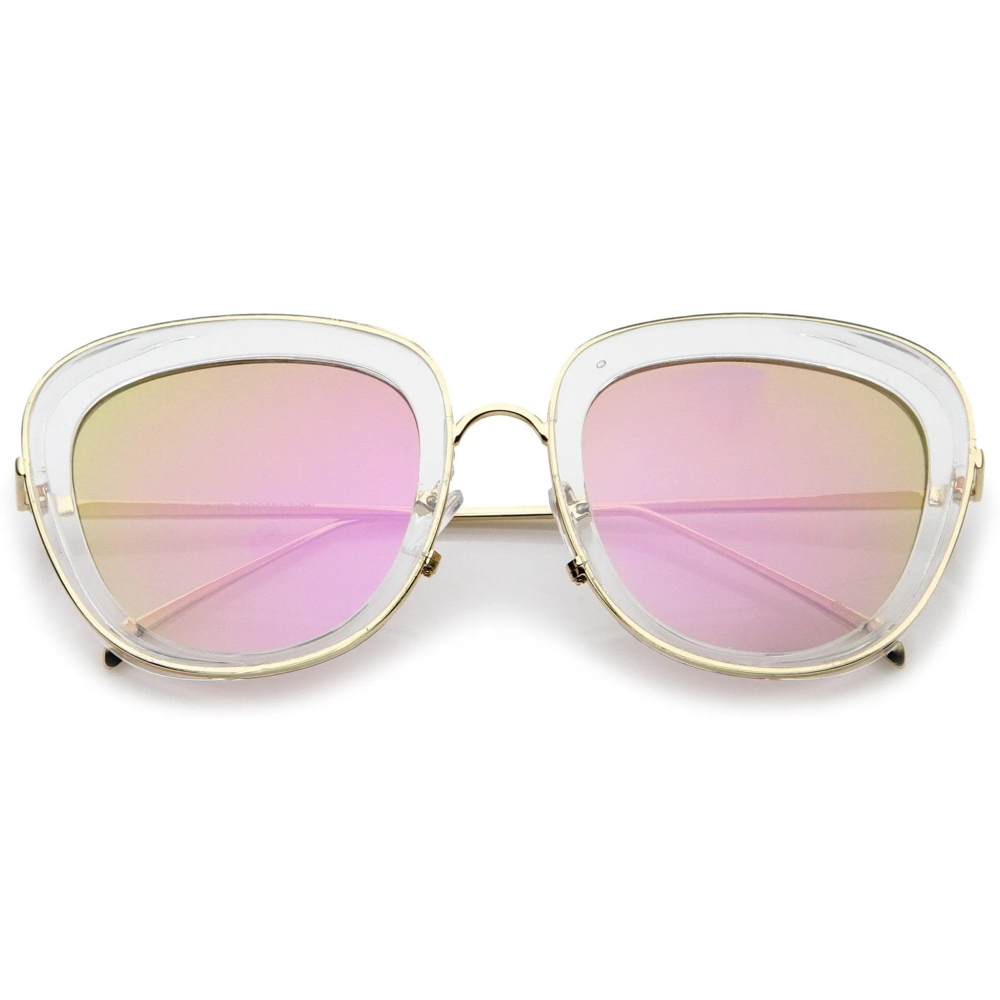 Women's Transparent Mirrored Lens Cat Eye Sunglasses A775