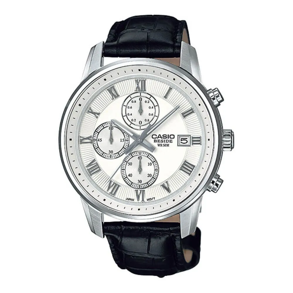 WW0619 Casio Beside Chronograph Leather Belt Watch BEM-511L-7AVDF