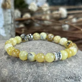 Yellow Opal Stretch Bracelet 8mm Natural Stone
